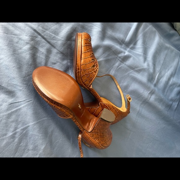 Golden Age LA Stunning Croc Embossed Pinup 40s Heels 8.5 - Picture 2 of 5